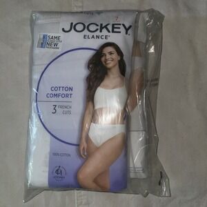 Jockey Women's Panties Elance Size 7 French Cut  White 2 Packs Of 3 100% Cotton